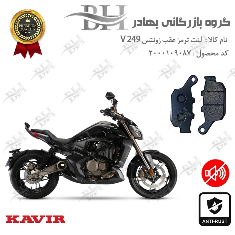 لنت دیسکی ترمز عقب موتور سیکلت کد 2055 مناسب برای زونتس وی 250 ZONTES V 249 کویر موتور