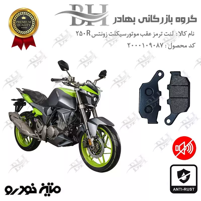 لنت دیسکی ترمز عقب موتور سیکلت کد 2055 مناسب برای زونتس 250R متین خودرو
