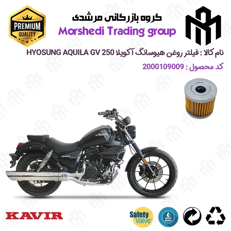 فیلتر روغن موتورسیکلت کد 123104 مناسب برای هیوسانگ آکویلا HYOSUNG AQUILA GV 250 کویر موتور