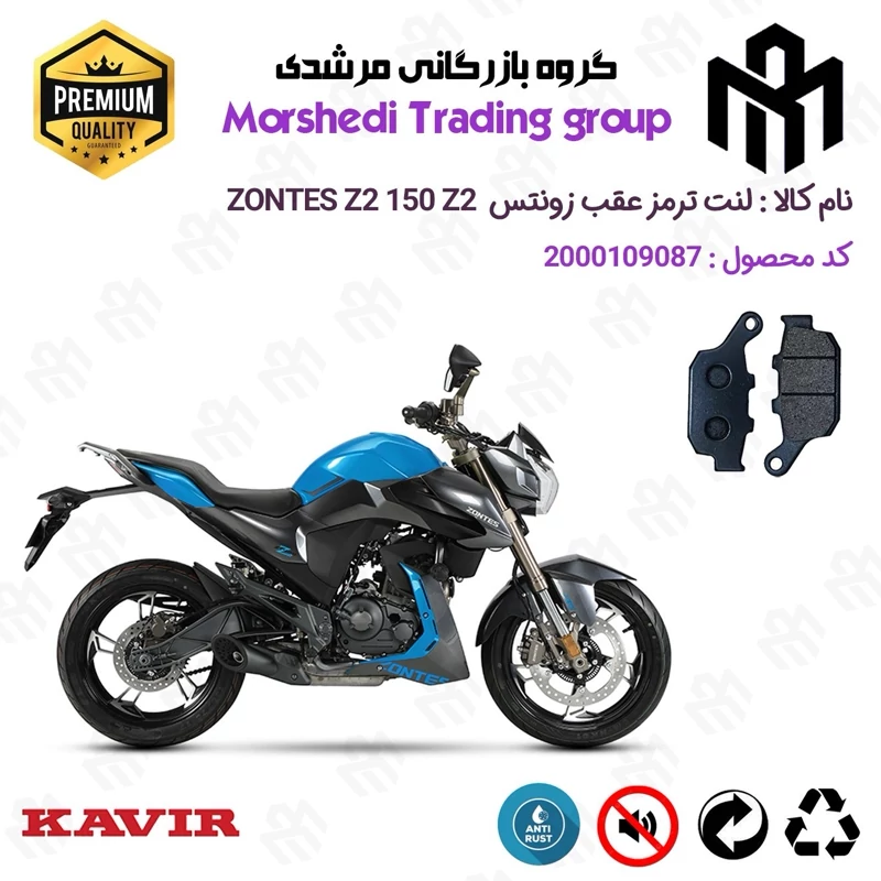 لنت دیسکی ترمز عقب موتور سیکلت کد 123055 مناسب برای زونتس زد 2 150 زد 2 ZONTES Z2 150 Z2 کویر موتور