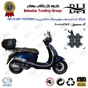 لنت دیسکی ترمز عقب موتور سیکلت کد 2009 مناسب برای دلتا وی اس پی 170 اسپرینت DELTA VSP 170 SPRINT شاهین موتور