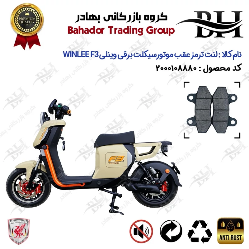 لنت دیسکی ترمز عقب موتور سیکلت برقی کد 2018 مناسب برای وینلی اف3 WINLEE F3